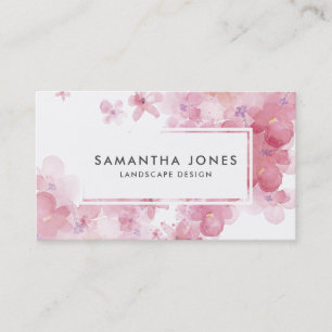 Cartão De Visita Artista da Paisagem Floral Rosa Moderna