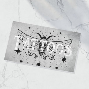 Cartão De Visita Artista da Tatuagem Moderna do Concreto Celestial