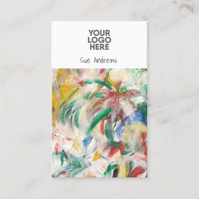 Cartão De Visita Artista de Abstrato personalizado adicione seu pró (Frente)
