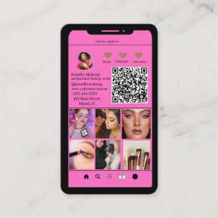Cartão De Visita Artista de Ativação da Grade do Instagram do Códig