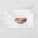 Cartão De Visita Artista de ativação de Lábios 3D Dourados com Rosa (Frente/Verso)