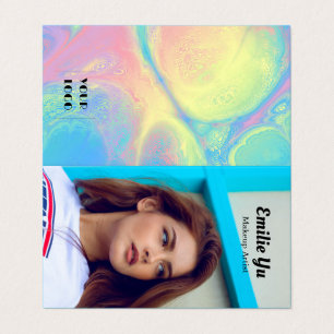 Cartão De Visita Artista de ativação do logotipo de foto holográfic