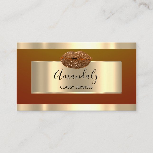 Cartão De Visita Artista de ativação profissional DouradaGlitter Lá (Frente)