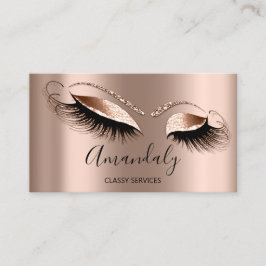 Cartão De Visita Artista de Ativação Profissional Eyelashes Dourada