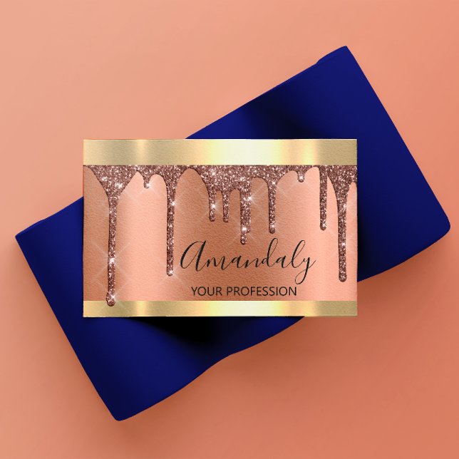 Cartão De Visita Artista de Ativação Profissional Lashes Rosa de Co (Professional Makeup Artist Lashes Rose Gold Copper Business Card)