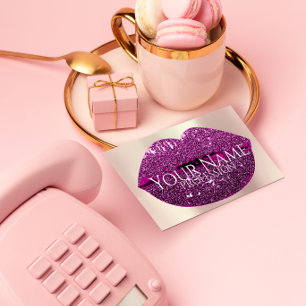 Cartão De Visita Artista de ativação profissional - Rosa Glitter -