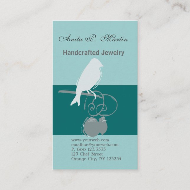 Cartão De Visita Artista de Bead do Designer de Joias artesanal Ind (Frente)