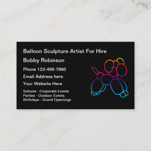 Cartão De Visita Artista de Escultura de Balões