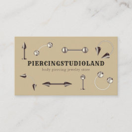 Cartão De Visita Artista de Joias de Metal Bege Piercing Corporal