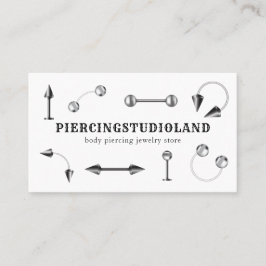 Cartão De Visita Artista de Joias de Metal Prateado Piercing Corpor