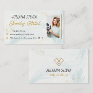 Cartão De Visita Artista de Joias Permanentes Elegantes Código QR N