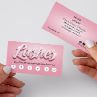 Artista de Lash Cor-de-Rosa e Branco TEXTO 3D 6 Pu