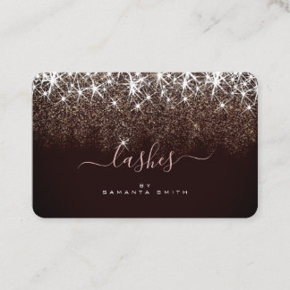 Cartão De Visita Artista de Luminosas Luminosas Douradas Lashes Lum