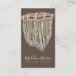 Cartão De Visita Artista de Macrame Arte Feita à Mão Designer
