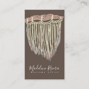 Cartão De Visita Artista de Macrame Arte Feita à Mão Designer