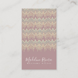Cartão De Visita Artista de Macrame Boho Artesanato Designer Blush