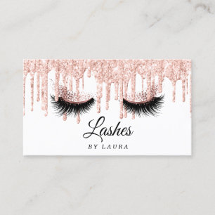 Cartão De Visita Artista de Makeup de Ramal Lash Longo Dourado