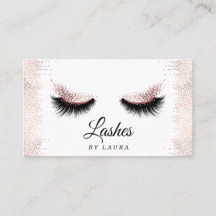 Cartão De Visita Artista de Makeup de Ramal Lash Longo Dourado