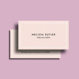 Cartão De Visita Artista de Maquiagem Beleza Luxo Minimalista Rosa