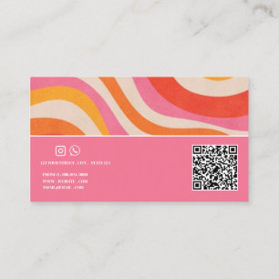 Cartão De Visita Artista de maquiagem com Código QR Groovy Funky co