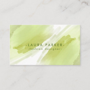 Cartão De Visita Artista de Maquiagem de Abstrato de Splatter Verde