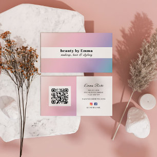 Cartão De Visita Artista de Maquiagem de Beleza Gradiente Minimalis