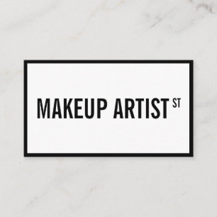 Cartão De Visita Artista de maquiagem de cartazes de rua preta bran