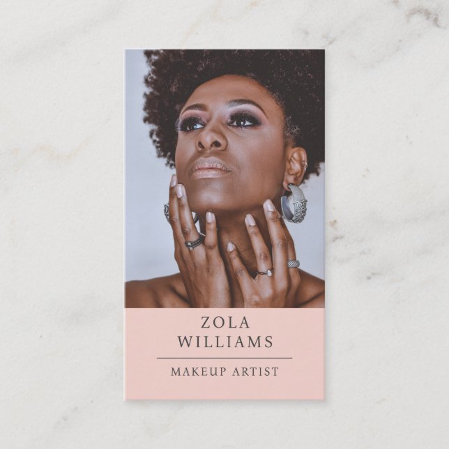 Cartão De Visita Artista de Maquiagem de Fotos Moderna (Frente)