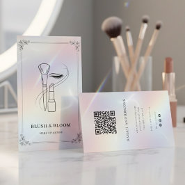 Cartão De Visita Artista de Maquiagem de Luxo com Código QR | Holog