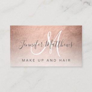 Cartão De Visita Artista de maquiagem do Abstrato Dourado do Modern