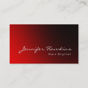 Cartão De Visita Artista de Maquiagem do Cabelo Vermelho Moderno Es