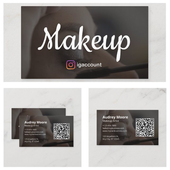 Cartão De Visita Artista de maquiagem estética de salões de beleza (Beauty Salons Esthetician Makeup Artist Business Card
)