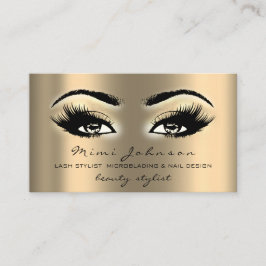 Cartão De Visita Artista De Maquiagem Eyebrow Lashes Dourado Sepi E