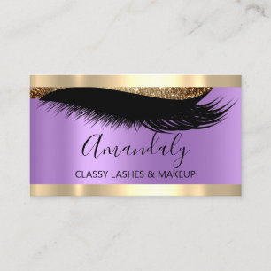 Cartão De Visita Artista de maquiagem Eyelash Rosa Purple