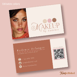 Cartão De Visita Artista de Maquiagem Fotográfica com Logotipo Pron