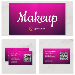 Cartão De Visita Artista de Maquiagem Freelance Chic
