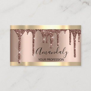 Cartão De Visita Artista de Maquiagem Hairdresser Rosa Blush Dourad