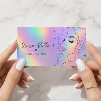Cartão De Visita Artista de Maquiagem Holográfica