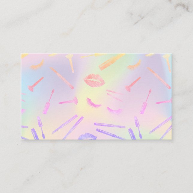 Cartão De Visita Artista de maquiagem HOLOGRAPH lasca lábios olhos  (Frente)