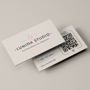 Cartão De Visita Artista de Maquiagem Minimalista Cílios Sobrancelh