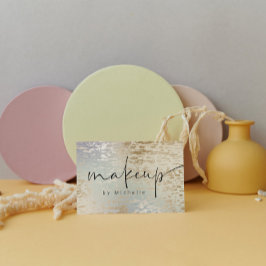 Cartão De Visita Artista de Maquiagem Moderna Texturizada Iridescen