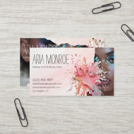 Cartão De Visita Artista de Maquiagem Ousada Design Splash