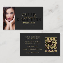 Artista de Maquiagem Preta Código QR Salão de Bele