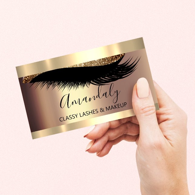 Cartão De Visita Artista de maquiagem profissional Eyelash único mo (Professional Makeup Artist Eyelash Unique Modern Business Card)