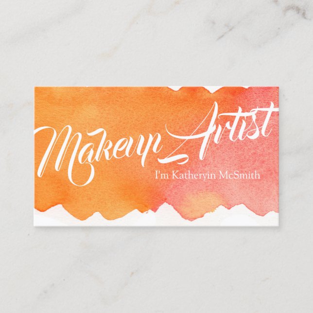 Cartão De Visita Artista de maquiagem profissional MUA maquiadora a (Frente)