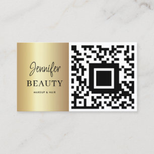 Cartão De Visita Artista de Maquiagem QR Code Salão de Beleza Doura