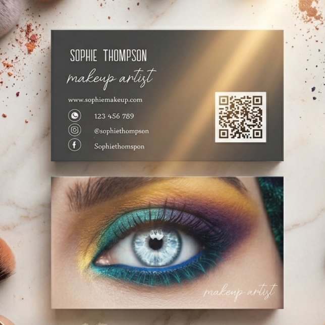 Cartão De Visita artista de maquiagem qrcode (Criador carregado)