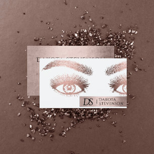 Cartão De Visita Artista de maquiagem   Rosa de cobre-glamouroso Do