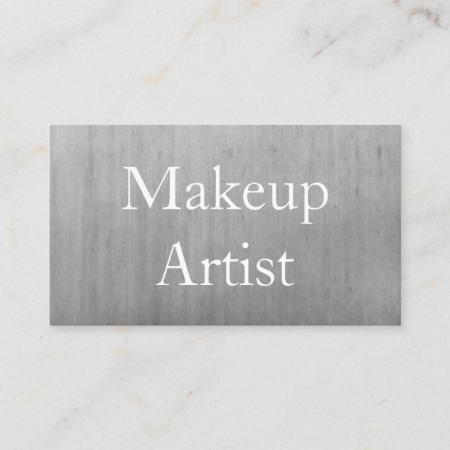 Cartão De Visita Artista de Maquiagem Stylist De Cabelo De Metal Em (Frente)