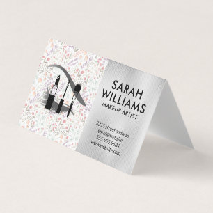 Cartão De Visita Artista de maquiagem  Traços  Flores em Sangue